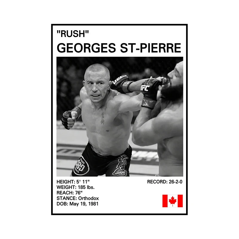 Legendy boksu – plakat czarno-biały Wzór 9