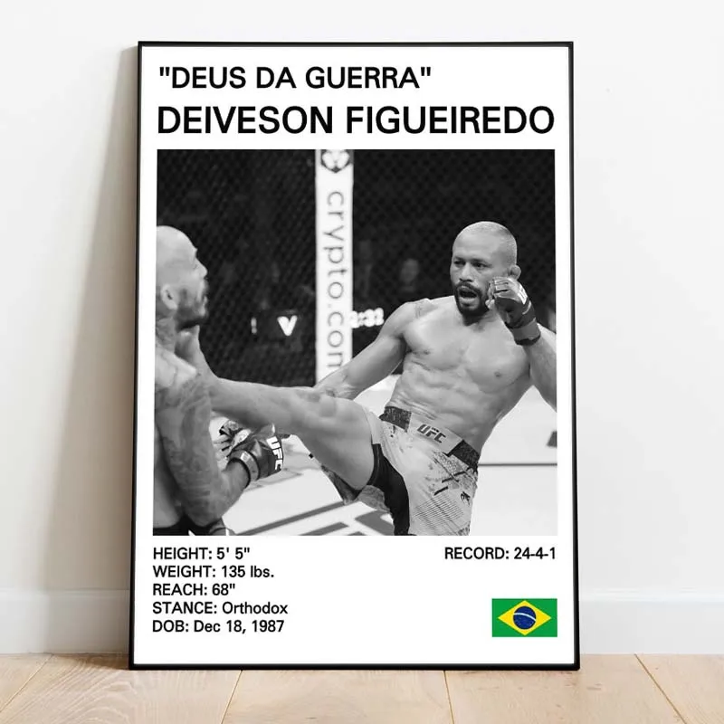 Plakat legendy boksu czarno-biały Wzór 1