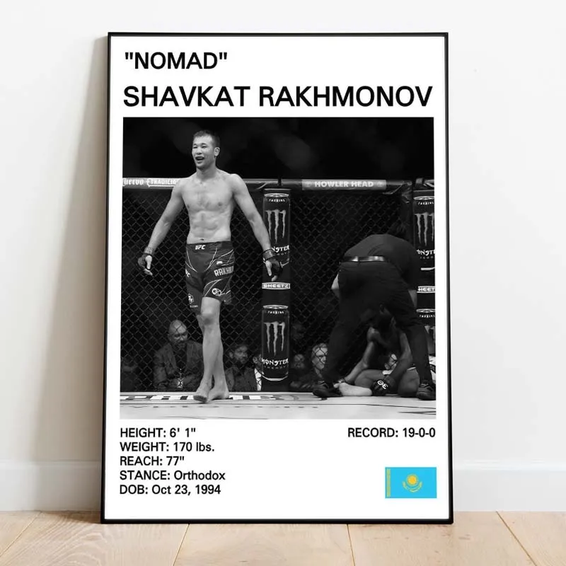 Plakat legendy boksu czarno-biały Wzór 11