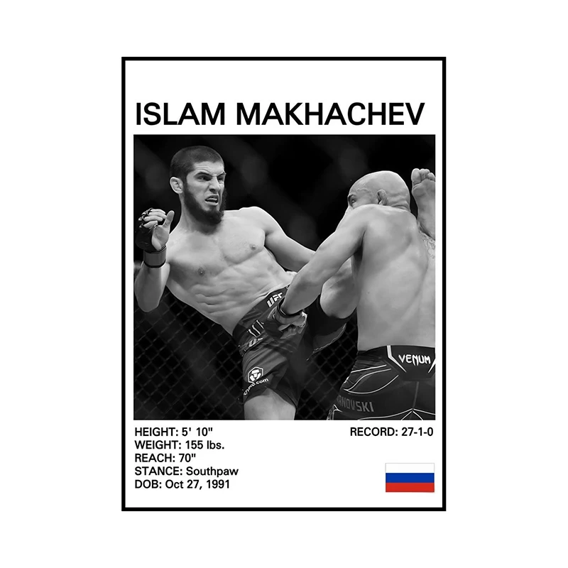 Legendy boksu - plakat czarno-biały Wzór 5