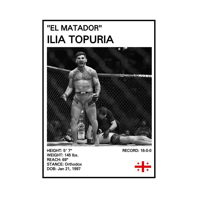 Legendy boksu - plakat czarno-biały Wzór 7