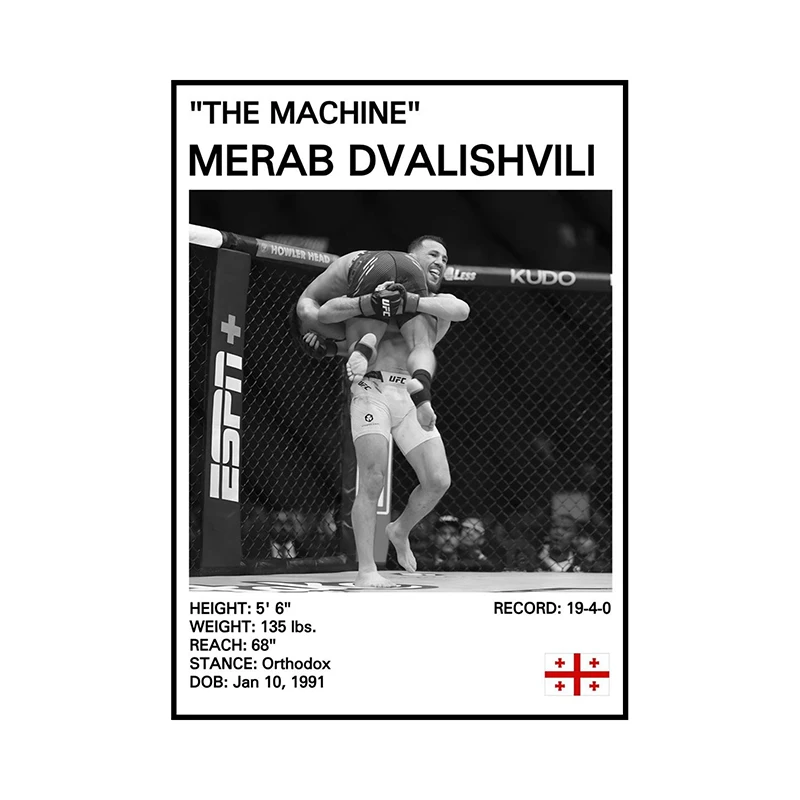 Legendy boksu - plakat czarno-biały Wzór 8