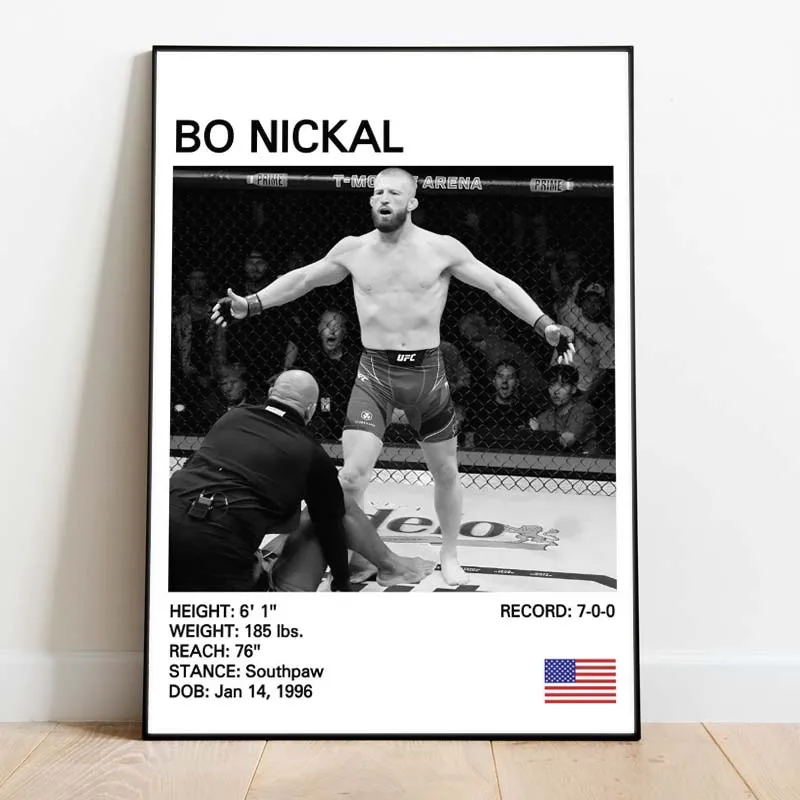 Plakat legendy boksu czarno-biały Wzór 9