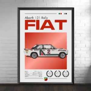 Plakat z legendami rajdowymi w klasycznym stylu Biały