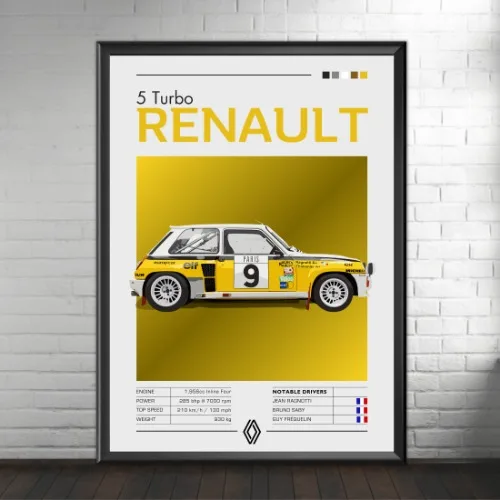 Plakat z legendami rajdowymi w klasycznym stylu Niebieski