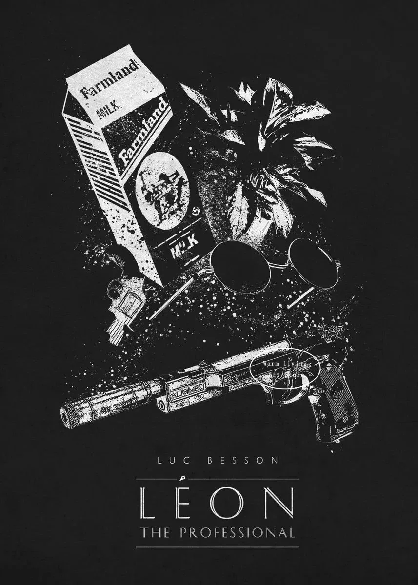 Plakat film Leon Zawodowiec vintage Czerwony