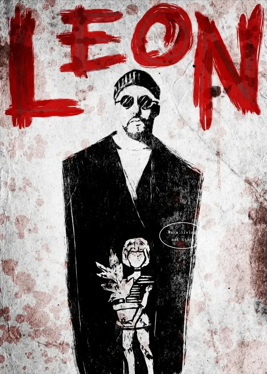 Plakat film Leon Zawodowiec vintage Jasnoszary
