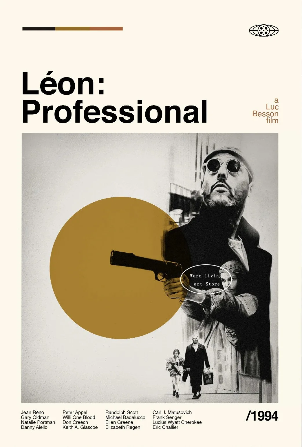Plakat film Leon Zawodowiec vintage Jasnożółty