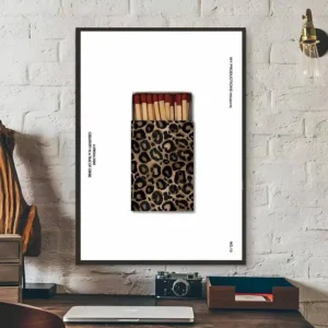 Plakat z leopardem w modowym stylu glamour Biały
