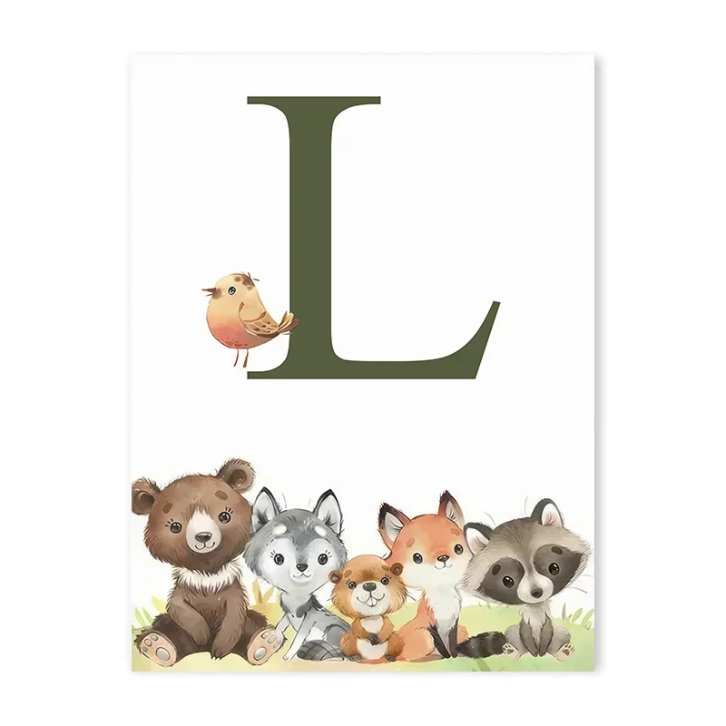 Plakat leśne zwierzęta - jeleń, lis, niedźwiedź Fioletowy/фиолетовый