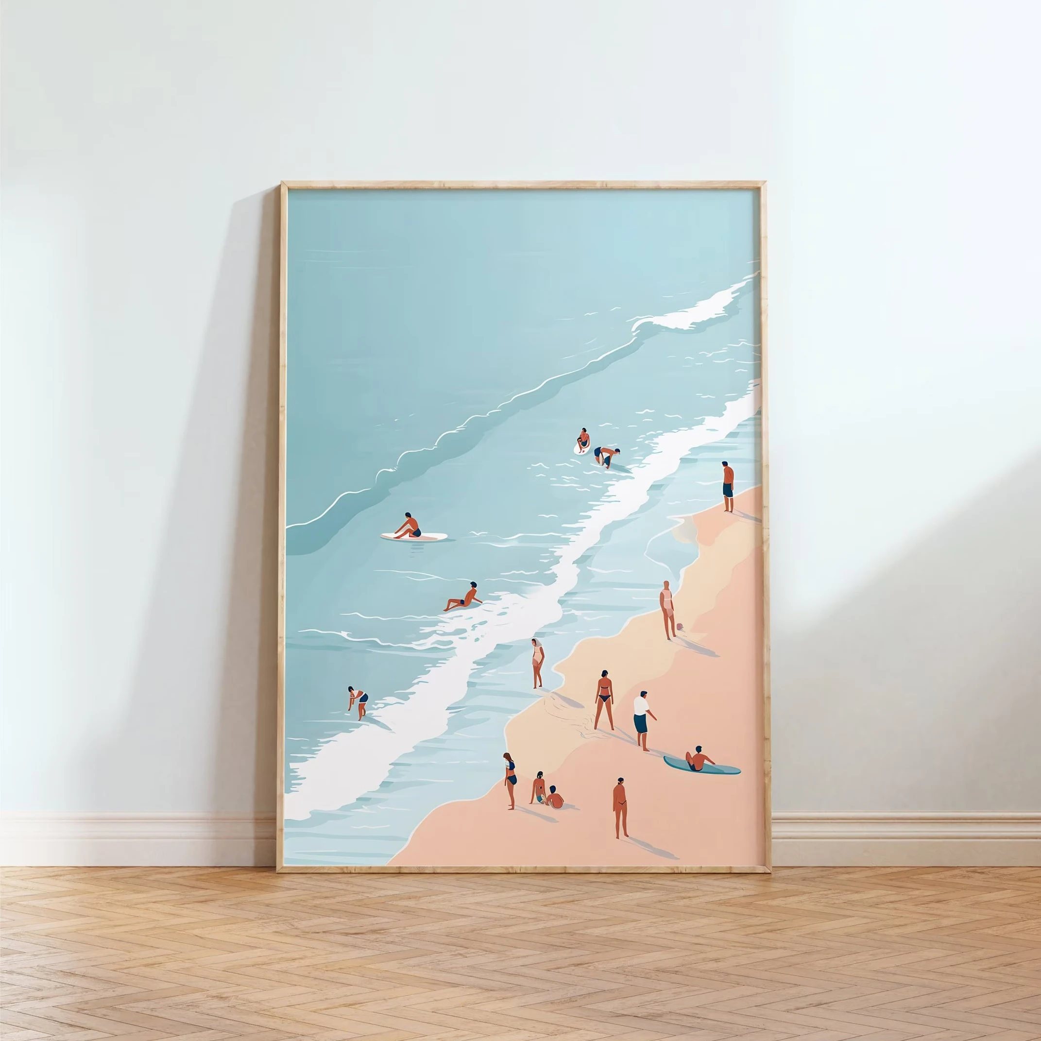 Letnia plaża i basen - plakat wakacyjny Wzór 2