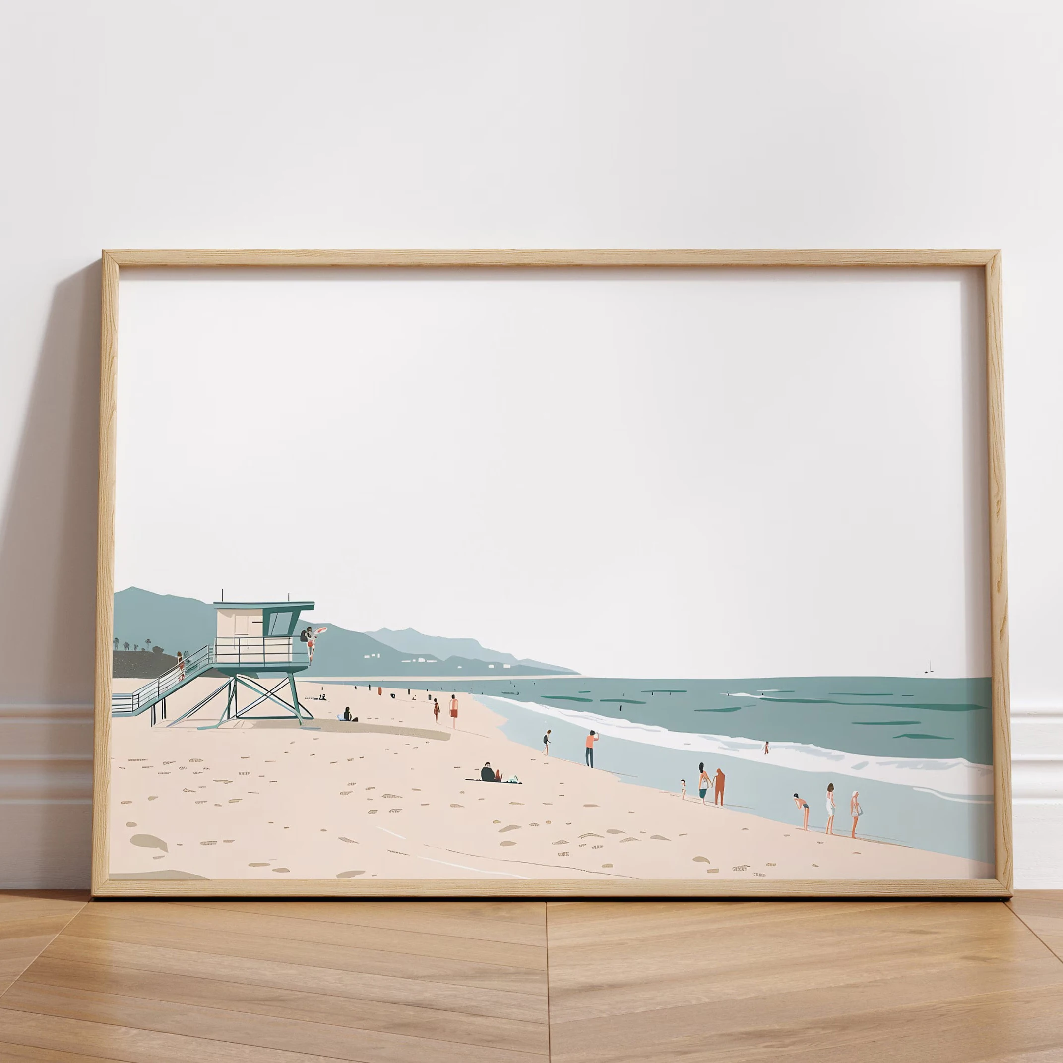 Letnia plaża i basen - plakat wakacyjny Wzór 5