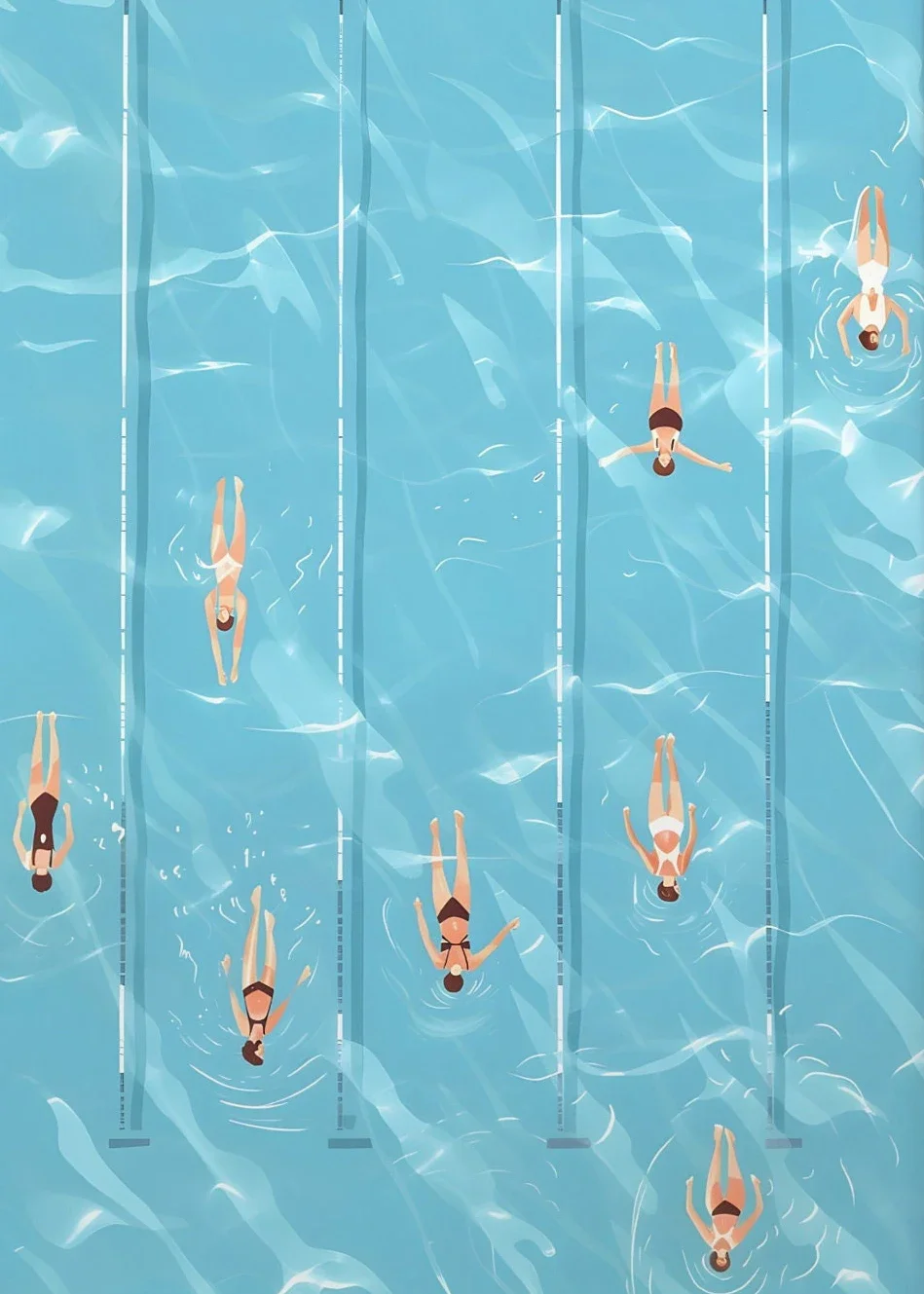Letnia plaża i basen - plakat wakacyjny Wzór 8