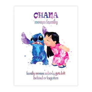 Plakat Lilo i Stitch - Ohana znaczy rodzina Wzór 1