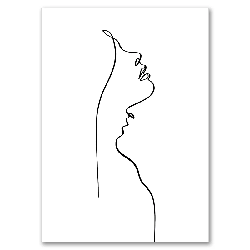 Minimalistyczny plakat line art zakochana para Wzór 11