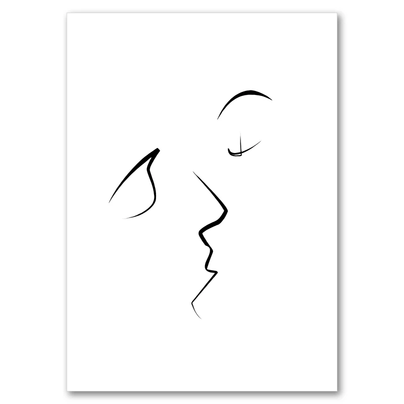 Minimalistyczny plakat line art zakochana para Wzór 5