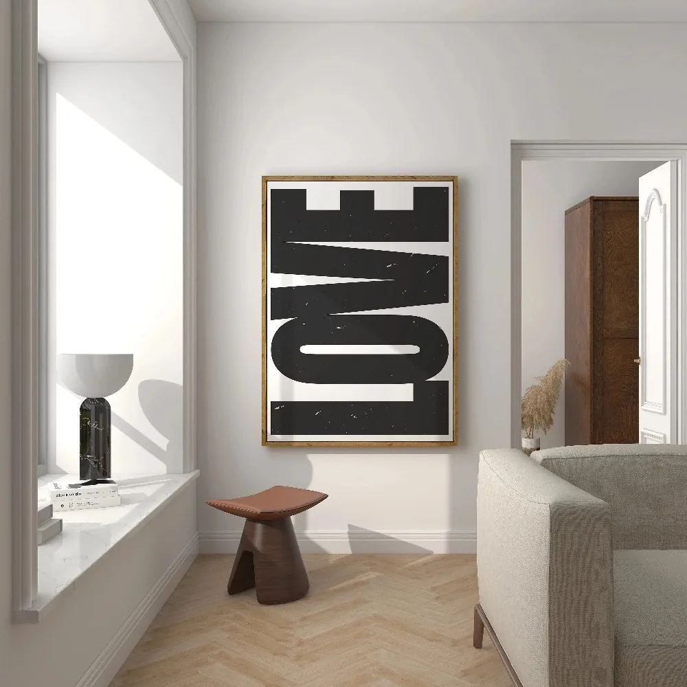 Minimalistyczny plakat Love w czerwieni i błękicie Wzór 2