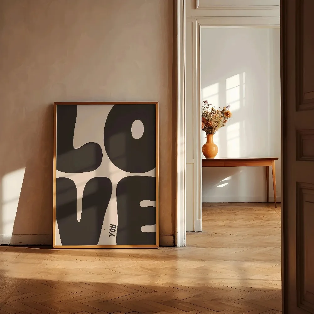 Minimalistyczny plakat Love w czerwieni i błękicie Wzór 4