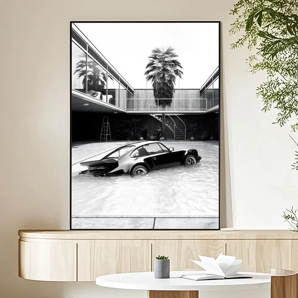 Plakat Luksusowe Auta - czarno-biała motoryzacja Black4