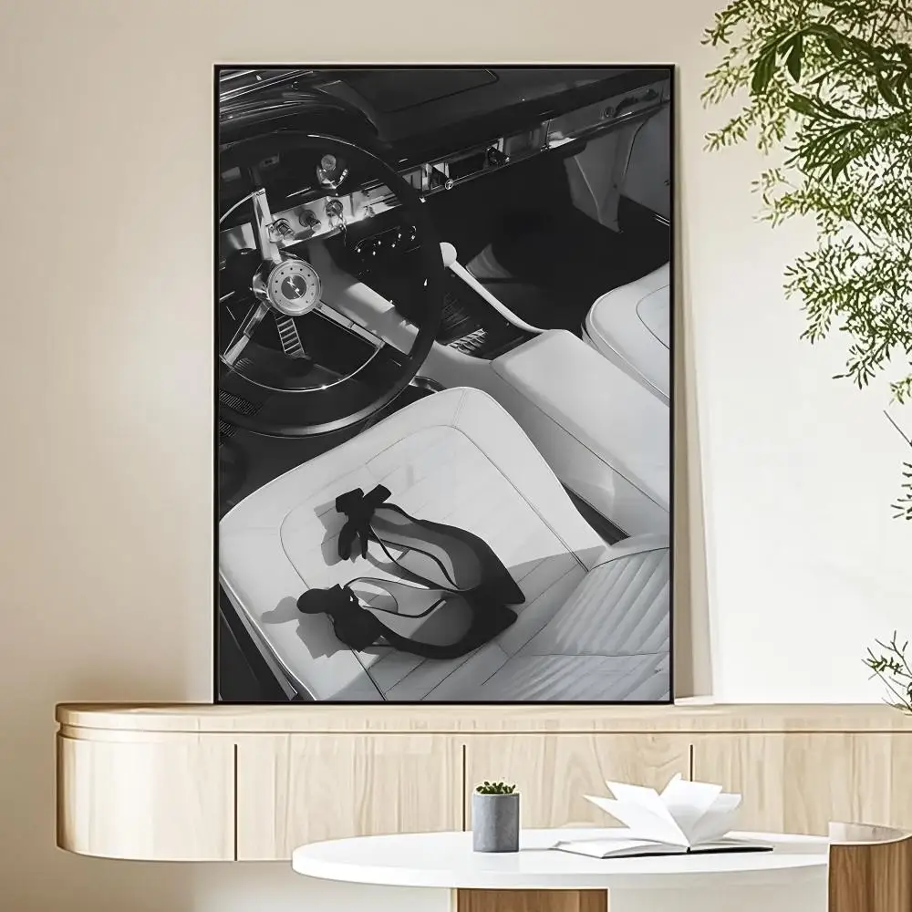 Plakat Luksusowe Auta - czarno-biała motoryzacja Black5