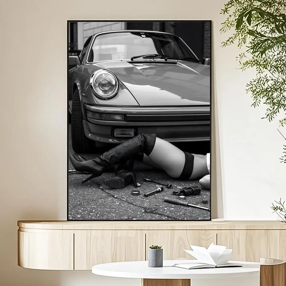 Plakat Luksusowe Auta - czarno-biała motoryzacja Black6