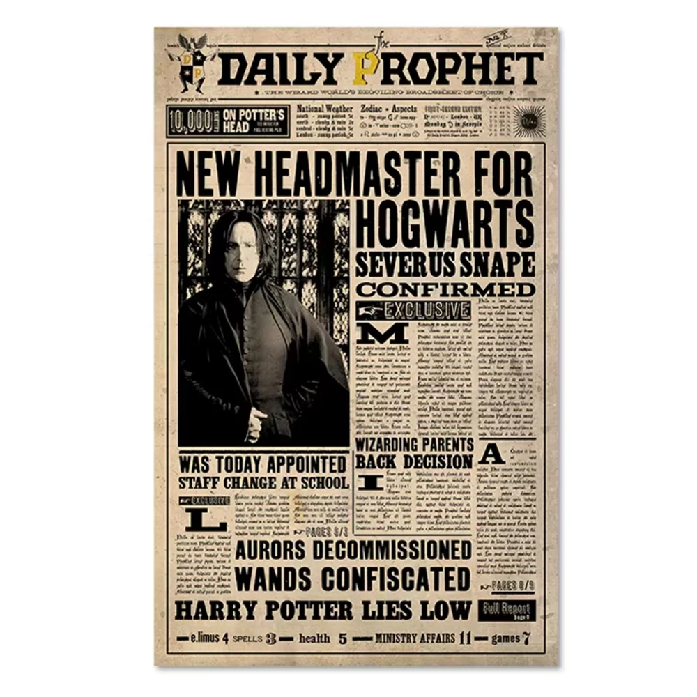 Plakat magiczna gazeta w stylu retro Biały