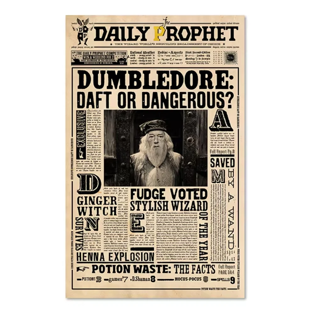Plakat magiczna gazeta w stylu retro żółty