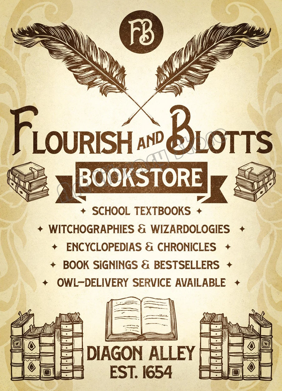 Plakat magicznej szkoły - grafika fantasy Wzór 5