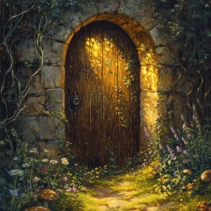 Plakat magiczny las z wrozka - vintage fantasy Wzór 1