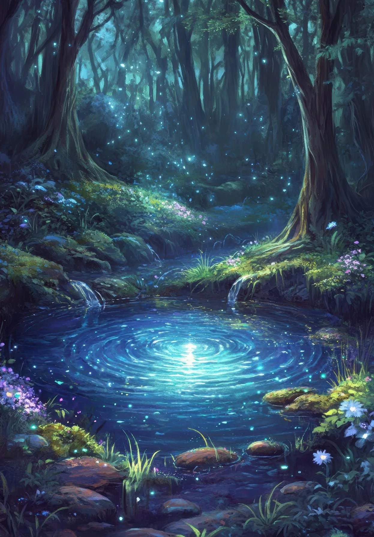Plakat magiczny las z wrozka - vintage fantasy Wzór 3