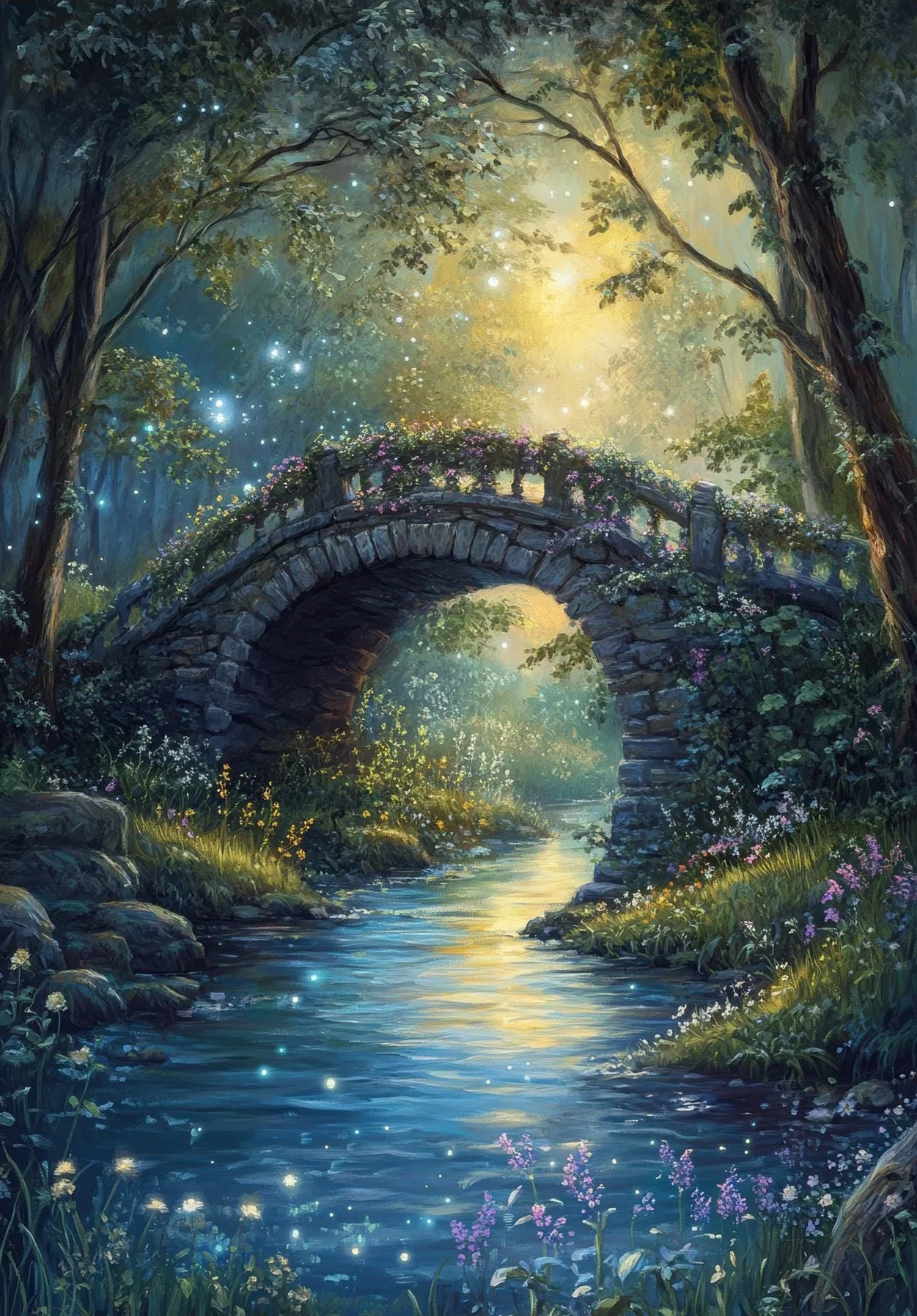 Plakat magiczny las z wrozka - vintage fantasy Wzór 4