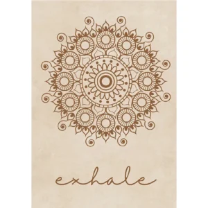 Plakat mandala boho Inhale Exhale żółty