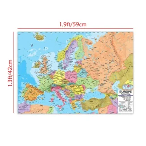 Mapa Europy po angielsku - plakat edukacyjny 59x42cm
