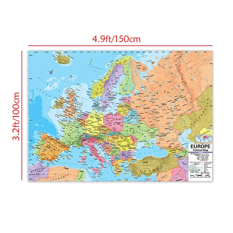 Mapa Europy po angielsku - plakat edukacyjny Wzór 4