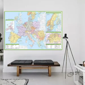 Plakat mapa Europy polityczna i drogowa