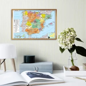Plakat Mapa Hiszpanii Polityczna 
