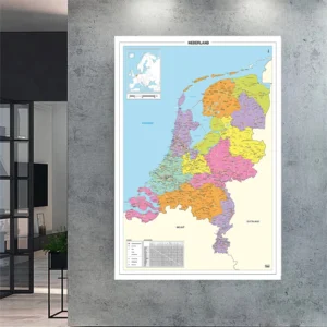 Plakat mapa Holandii polityczna na ścianę