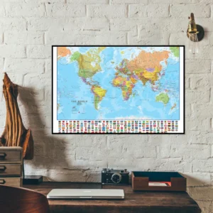 Plakat mapa świata po angielsku Uniwersalny