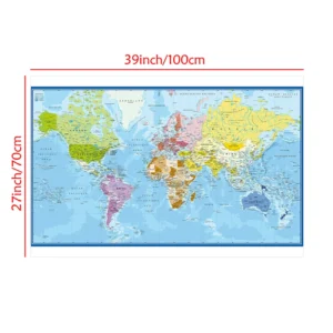Plakat mapa świata po francusku Wzór 1