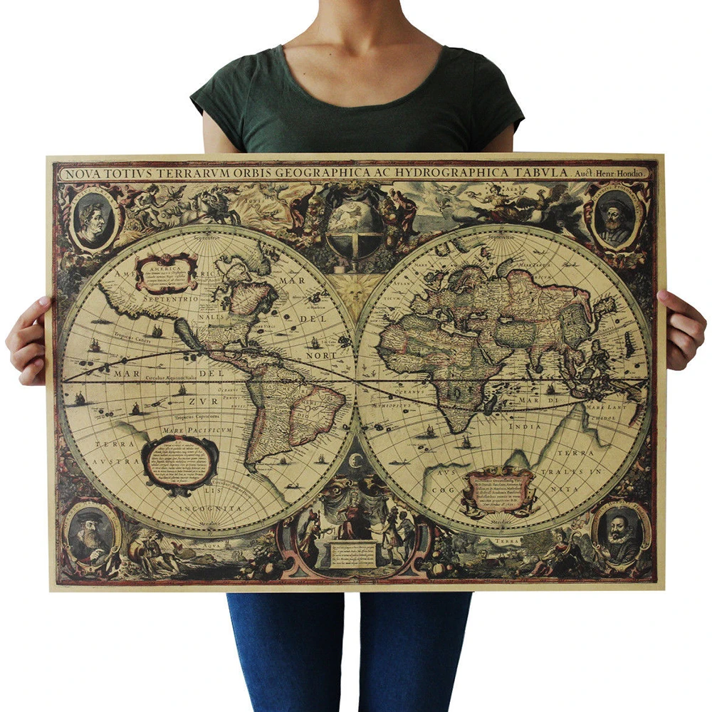 Plakat mapa świata w stylu vintage Uniwersalny