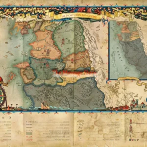 Plakat mapa swiata Wiedzmin - dekoracja dla gracza Wzór 1