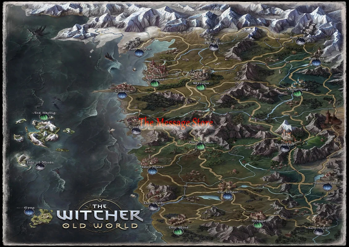 Plakat mapa swiata Wiedzmin - dekoracja dla gracza Wzór 3