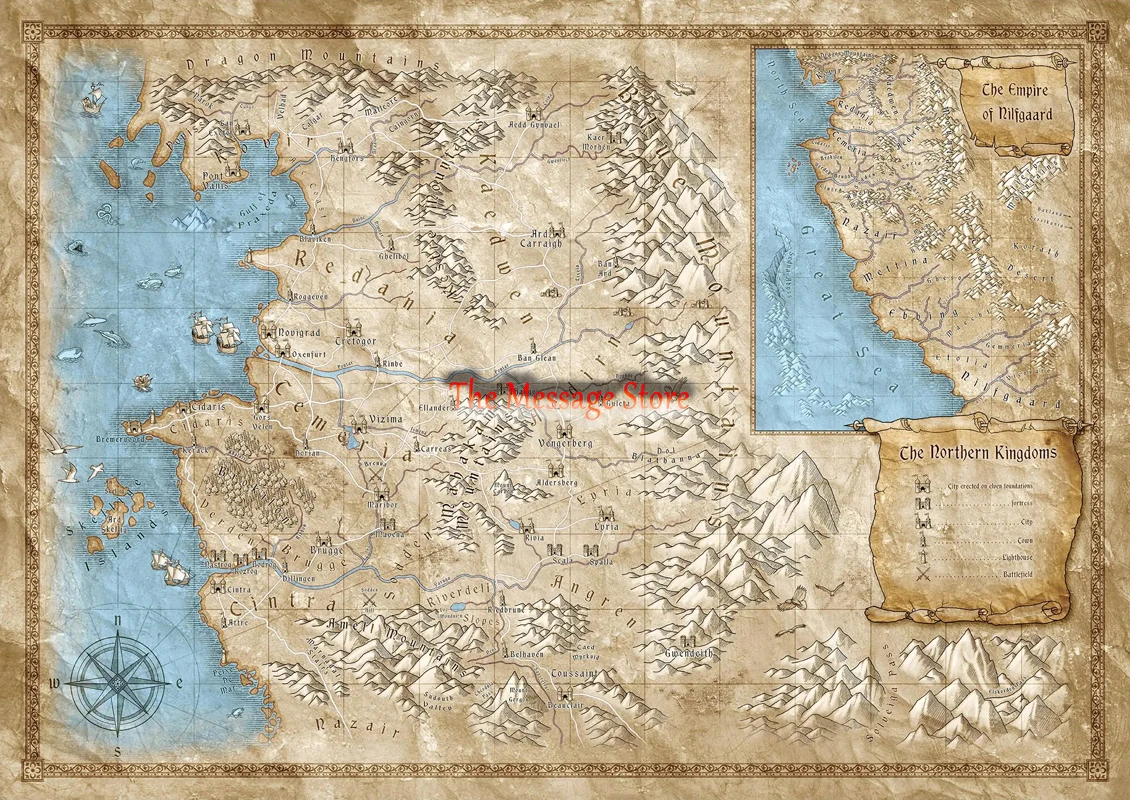 Plakat mapa swiata Wiedzmin - dekoracja dla gracza Wzór 5