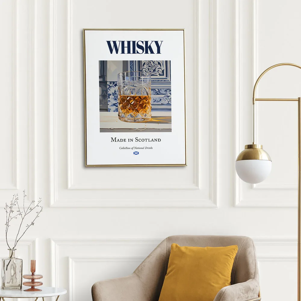 Plakat mapa whisky retro Wzór 1