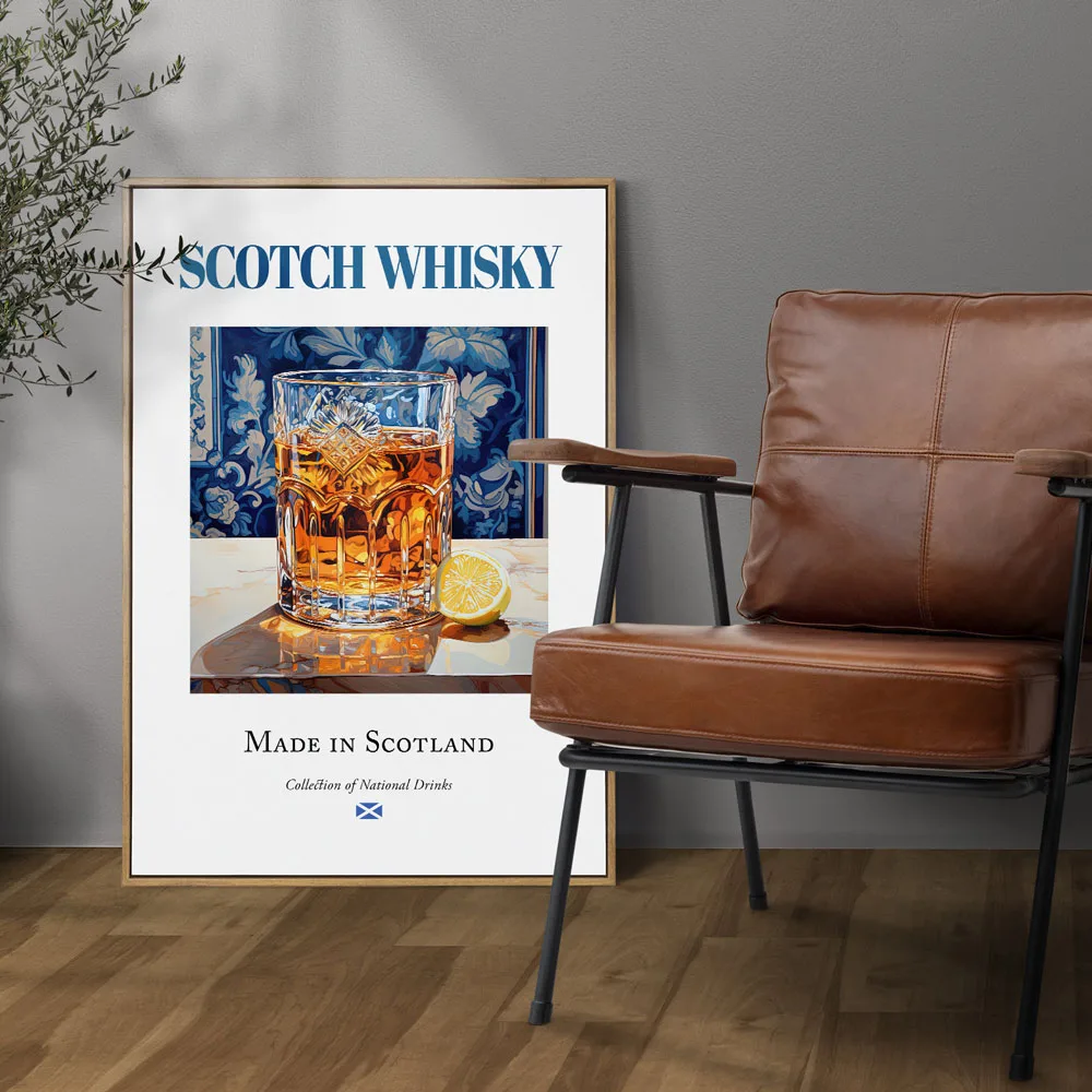 Plakat mapa whisky retro Wzór 3