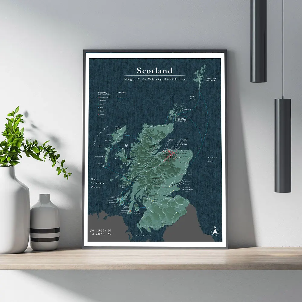 Plakat mapa whisky retro Wzór 6