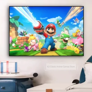 Mario w stylu Gwiaździstej Nocy - plakat do pokoju Khaki