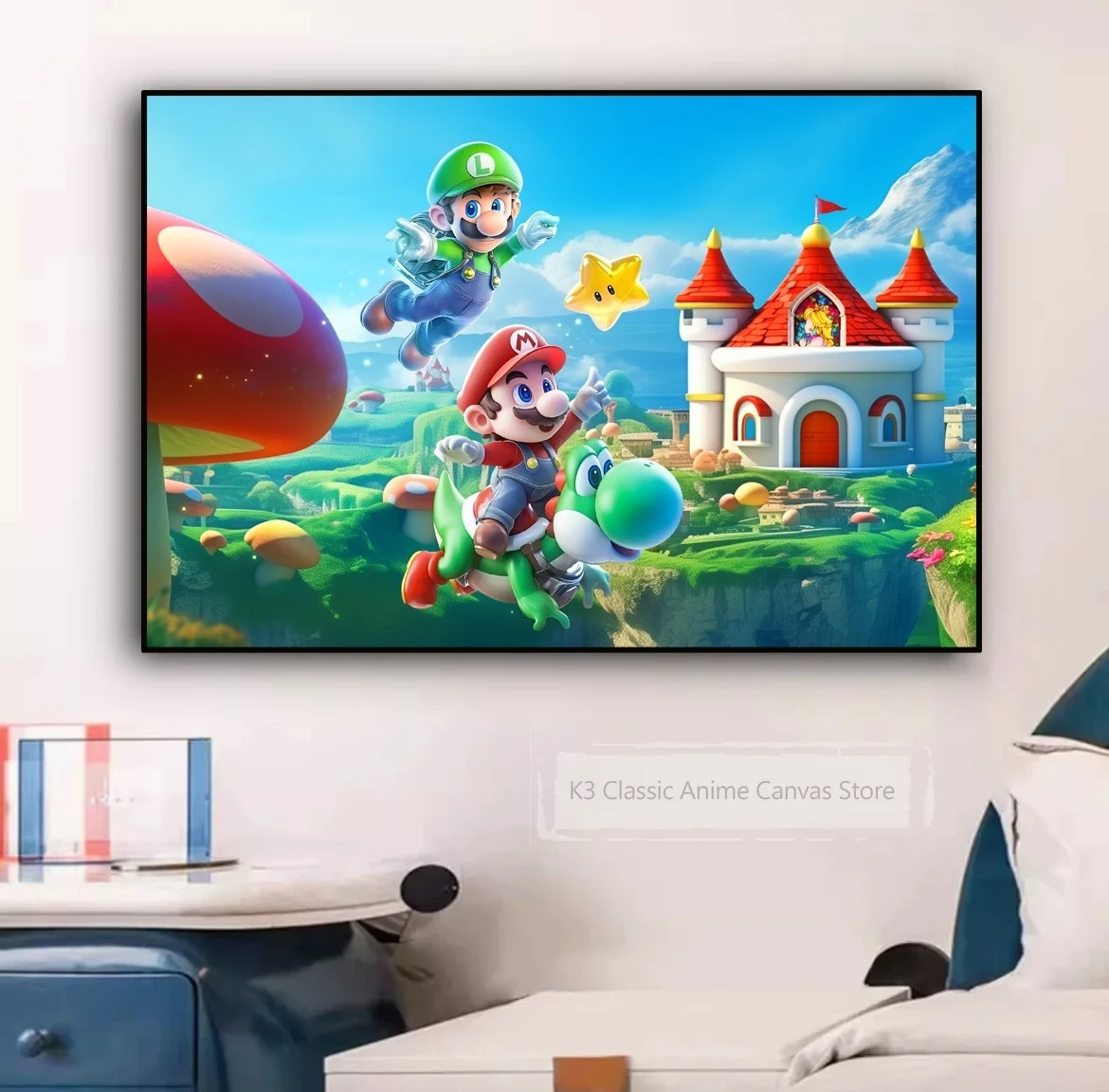 Mario w stylu Gwiaździstej Nocy - plakat do pokoju Wielo