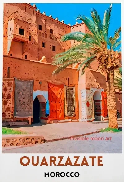 Plakat Maroko Casablanca Marrakesz Podróże Wzór 3