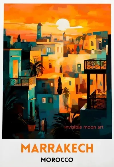 Plakat Maroko Casablanca Marrakesz Podróże Wzór 5